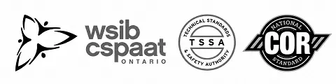 Ontario Trillium, WSIB CSPAAT, TSSA and National COR Standard logos
